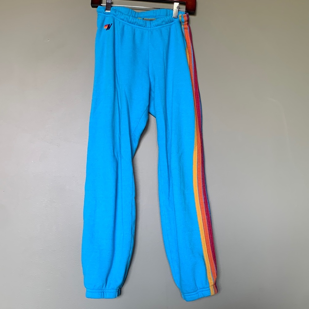 Aviator Nation 5 Stripe Sweatpants Sky 2 Size M